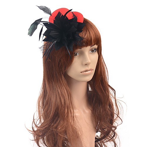 

Elegant Retro Feathers / Net Fascinators with Feather 1 Piece Special Occasion / Party / Evening Headpiece