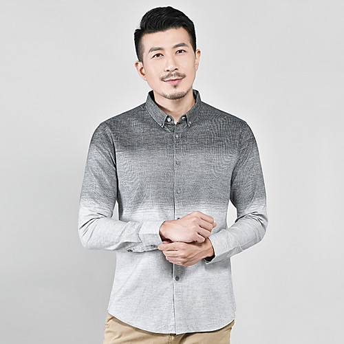 

Men's Hiking Shirt / Button Down Shirts Long Sleeve Sweatshirt Top Outdoor Lightweight Breathable Quick Dry Sweat wicking Spring Summer Gray Fishing Climbing Camping / Hiking / Caving