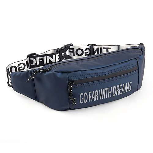 

Unisex Bags PU Leather Fanny Pack Zipper Letter Daily Outdoor 2021 MessengerBag Apple Green Legendary black Dark Blue