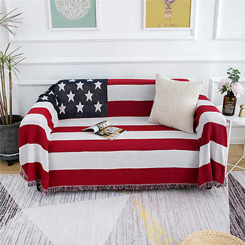

Sofa Cover Striped / Multi Color / Geometric Printed Cotton Slipcovers