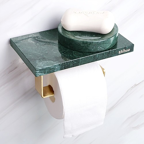 

Perforated Wall-mounted Marble Paper Towel Holder Creative Bathroom Toilet Paper Holder