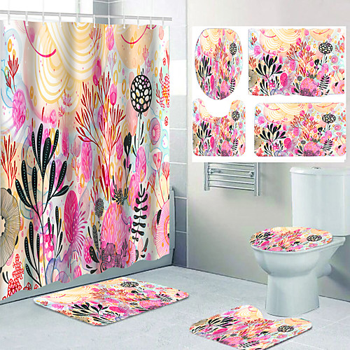 

Bathroom Shower Curtains & Hooks Casual Polyester Waterproof