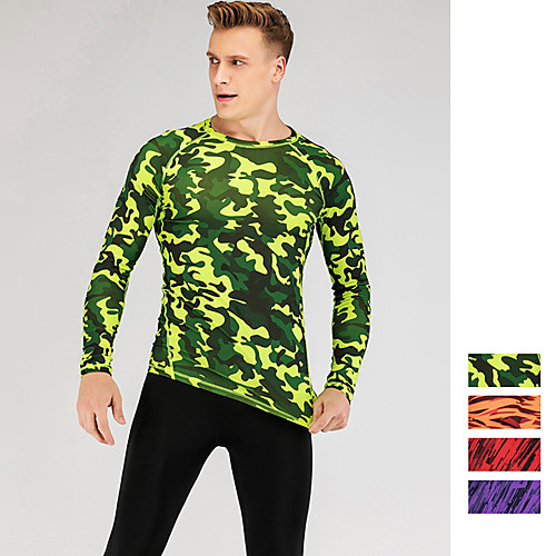 

Men's Long Sleeve Running Shirt Tee Tshirt Top Athletic Athleisure Breathable Quick Dry Moisture Wicking Gym Workout Running Active Training Jogging Exercise Sportswear FluorescenceGreen Purple Red