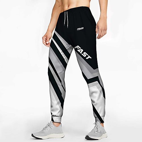

21Grams Men's Sweatpants Joggers Jogger Pants Athletic Bottoms Drawstring Winter Fitness Gym Workout Running Training Exercise Breathable Soft Sweat wicking Sport Graffiti BlackGray / Micro-elastic