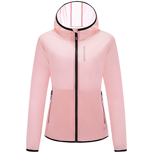 

Women's Men's Hoodie Jacket Hiking Skin Jacket Hiking Windbreaker Outdoor Packable Lightweight UV Sun Protection Windproof Outerwear Jacket Top Fishing Running Beach White Black Red Pink Light Blue