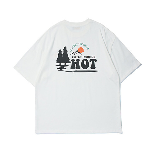 

Men's T shirt Hot Stamping Graphic Prints Letter Print Short Sleeve Casual Tops 100% Cotton Basic Casual Fashion White Black