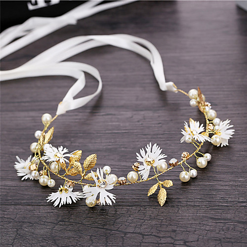 

Wedding Bridal Copper wire Headbands / Headdress / Headpiece with Imitation Pearl / Flower / Metal 1 Piece Wedding / Party / Evening Headpiece