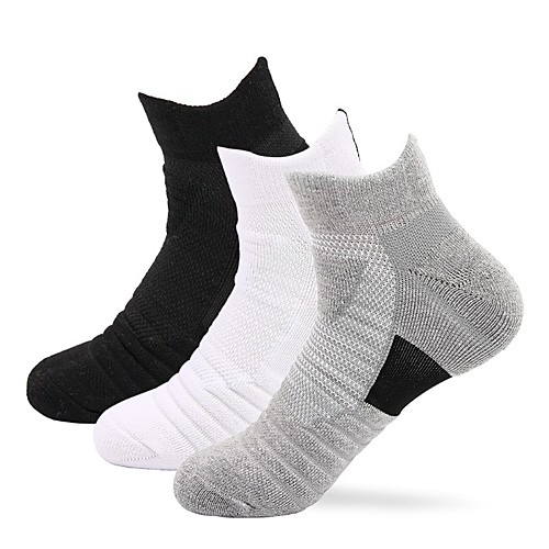 

Men's Hiking Socks 1 Pair Outdoor Soft Stretchy Sweat wicking Comfortable Socks Solid Color Polyester White Black Grey for Hunting Fishing Climbing