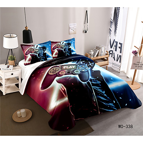 

3-Piece Duvet Cover Set Hotel Bedding Sets Comforter Cover with Soft Lightweight Microfiber, Include 1 Duvet Cover, 2 Pillowcases for Double/Queen/King