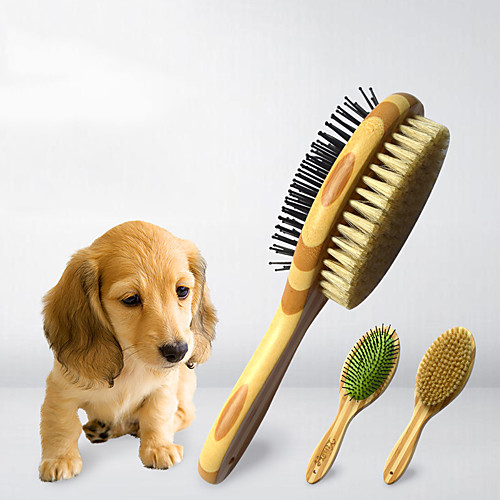 

Dog Cat Grooming Cleaning Pet Grooming Brush Bamboo Wood Comb Dog Clean Supply Massage Mats & Tangles Removing Self Cleaning Pet Grooming Supplies Green