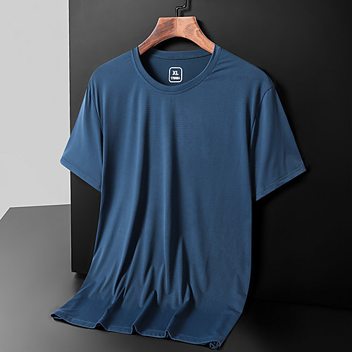 

Men's Short Sleeve Running Shirt Tee Tshirt Top Athletic Athleisure Nylon Breathable Quick Dry Moisture Wicking Gym Workout Running Active Training Jogging Exercise Sportswear Solid Colored White