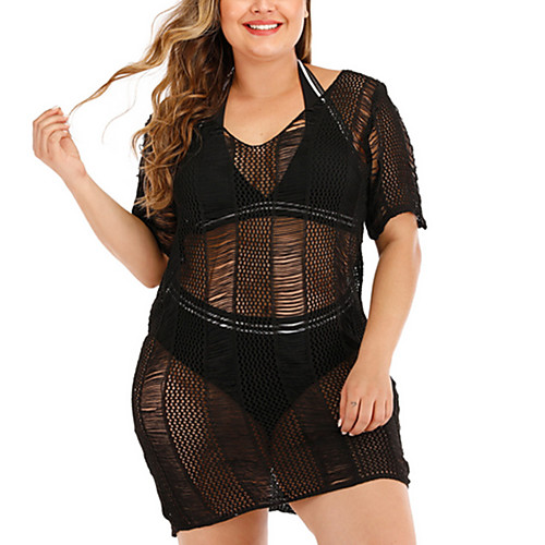 

Women's Cover-Up Swimsuit Solid Colored Normal Swimwear Bathing Suits Black