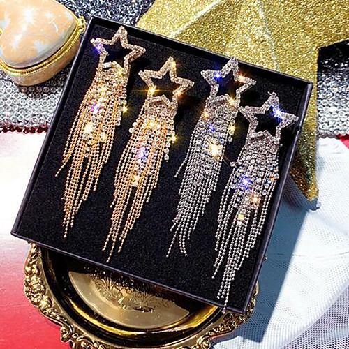 

Women's Drop Earrings Tassel Fringe Star Stylish Classic Imitation Diamond Earrings Jewelry Gold / Silver For Party Evening Date Festival 1 Pair