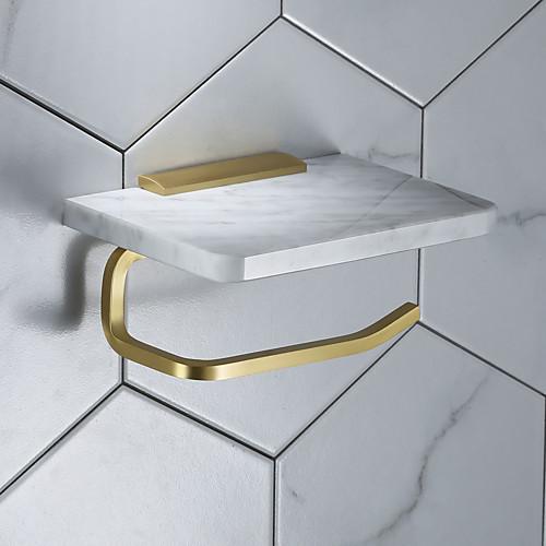 

Marble Tissue Holder Household Toilet Roll Holder Wall-mounted Mobile Phone Rack