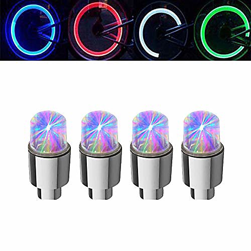 

led wheel lights -bike tire valve stem light led car bike wheel tire tyre valve dust cap, safety, waterproof, motion activated, spoke flash lights car valve stems & caps accessories muticolor