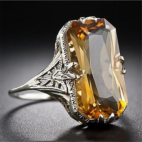 

Ring Citrine 3D Champagne Zircon Copper Silver-Plated Precious Fashion 1pc 7 8 9 / Women's / Promise Ring