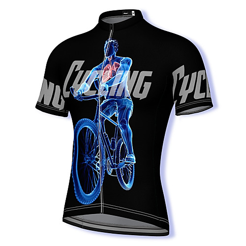 

21Grams Men's Short Sleeve Cycling Jersey Spandex Black Bike Top Mountain Bike MTB Road Bike Cycling Breathable Quick Dry Sports Clothing Apparel / Athleisure