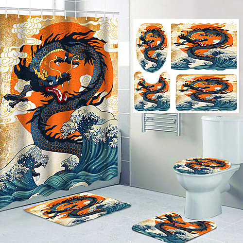 

Bathroom Shower Curtains & Hooks Casual Polyester Waterproof