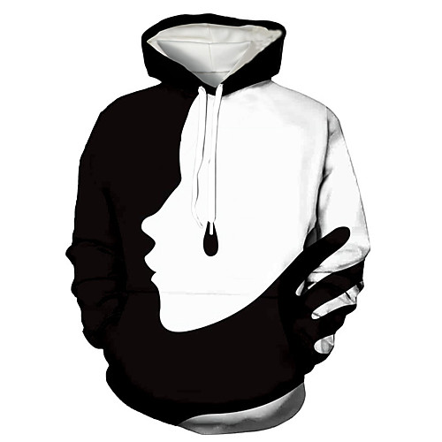 

Men's Pullover Hoodie Sweatshirt Person Graphic Prints Print Daily Sports 3D Print 3D Print Casual Hoodies Sweatshirts Black