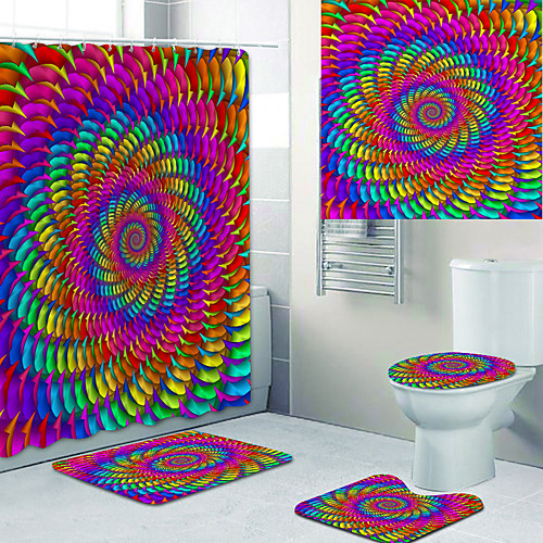 

Bathroom Shower Curtains & Hooks Rainbow Neoclassical Polyester Waterproof