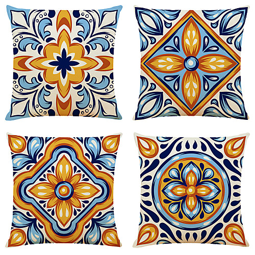 

Cushion Cover 4PCS Linen Soft Geometric Simple Classic Square Throw Pillow Cover Cushion Case Pillowcase for Sofa Bedroom 45 x 45cm (18 x 82 Inch)Superior Quality Machine Washable