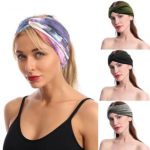 

3 pcs Amazon's New Stretch Cross Milk Silk Solid Color Wide Headband Sports Headband Ladies Hair Accessories