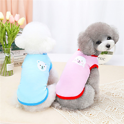 

Dog Cat Shirt / T-Shirt Vest Bear Animal Basic Adorable Cute Dailywear Casual / Daily Dog Clothes Puppy Clothes Dog Outfits Breathable Yellow Blue Pink Costume for Girl and Boy Dog Polyster S M L XL