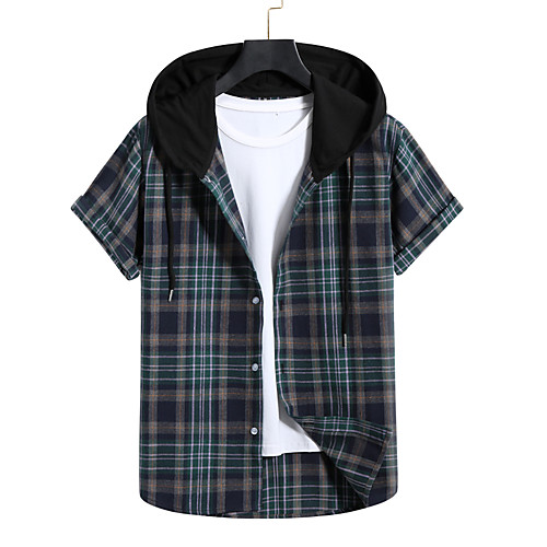 

Men's Sweatshirt Shirt non-printing Color Block Plain Patchwork Short Sleeve Casual Tops Navy Blue