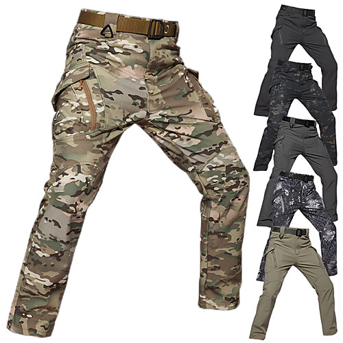 

Men's Softshell Pants Camouflage Hunting Pants Tactical Pants Thermal Warm Waterproof Windproof Sunscreen Autumn / Fall Spring Summer Solid Colored Bottoms for Camping / Hiking Hunting Fishing Black