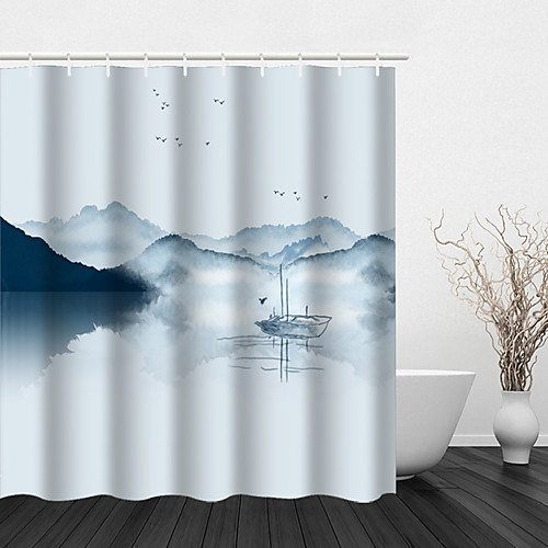 

Bathroom Shower Curtains & Hooks Casual Polyester Waterproof