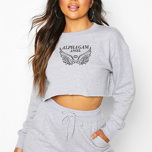 

Women's Sweatshirt Crop Top Pullover Crop Top Crew Neck Sport Athleisure Sweatshirt Top Long Sleeve Breathable Soft Comfortable Everyday Use Street Casual Daily Outdoor
