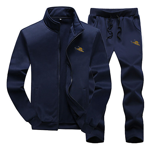 

Men's Sweatsuit 2 Piece Set Elastic Waistband Stand Collar Sport Athleisure Clothing Suit Long Sleeve Breathable Soft Comfortable Exercise & Fitness Everyday Use Outdoor Fitness Exercising