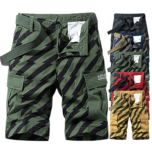 

Men's Hiking Shorts Hiking Cargo Shorts Stripes Summer Outdoor 10 Standard Fit Multi-Pockets Quick Dry Breathable Sweat wicking Cotton Shorts Bottoms Black Yellow Red Army Green Blue Camping / Camo
