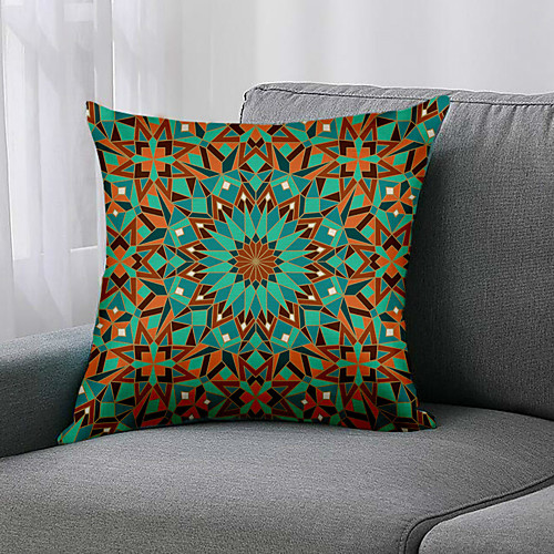 

Double Side 1 Pc Geometric Cushion Cover Print 45x45cm Linen for Sofa Bedroom