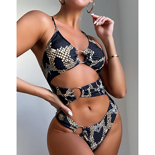 

Women's One Piece Monokini Swimsuit Open Back Slim Solid Color Color Block Black Swimwear Padded Crop Top Strapless Bathing Suits New Fashion Sexy