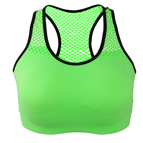 

Women's Sports Bra Bra Top Removable Pad Nylon Yoga Fitness Gym Workout Breathable Quick Dry Soft Padded Medium Support Black Blue Orange Green Gray Stripes / Stretchy / Athletic / Athleisure