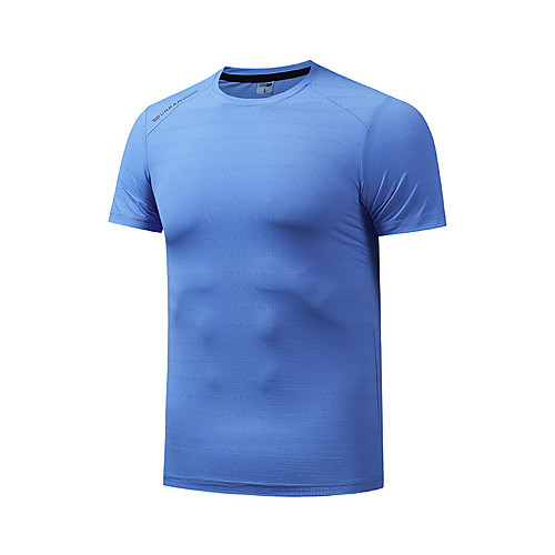

Men's T shirt Hiking Tee shirt Short Sleeve Crew Neck Tee Tshirt Top Outdoor Lightweight Breathable Quick Dry Stretchy Autumn / Fall Spring Chinlon Spandex Solid Color White Black Blue Fishing
