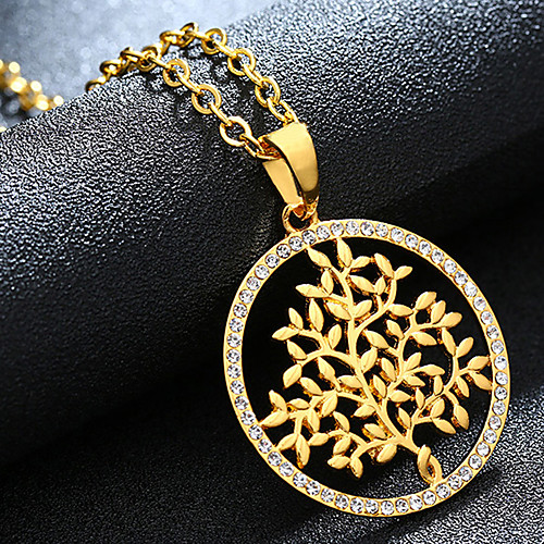 

Women's Pendant Necklace Charm Necklace Retro Tree of Life Fashion Zircon Gold Plated Alloy Gold Silver 55 cm Necklace Jewelry 1pc For Christmas Wedding Halloween Party Evening Formal