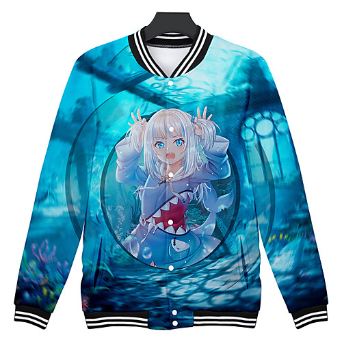 

Inspired by Gawr gura Cosplay Cosplay Costume 100% Polyester Graphic Printing Coat For Men's / Women's