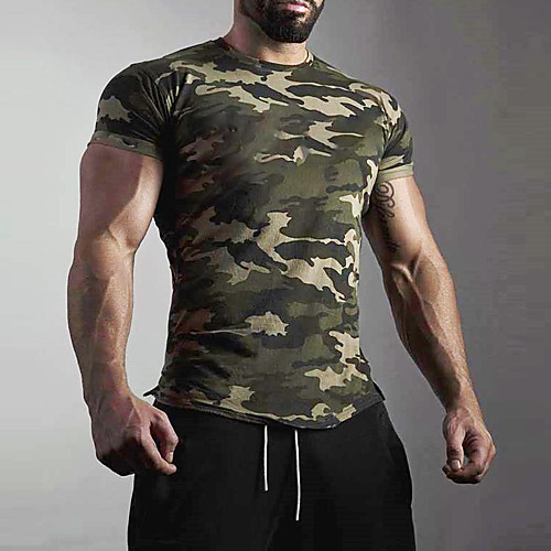 

Men's Short Sleeve Workout Tops Running Shirt Tee Tshirt Top Athletic Casual Breathable Quick Dry Moisture Wicking Fitness Gym Workout Running Jogging Exercise Sportswear Solid Colored Grey