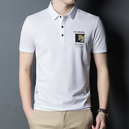 

Men's Golf Polo Shirts Short Sleeve Breathable Quick Dry Soft Sports Outdoor Autumn / Fall Spring Summer Cotton Solid Color orange White Black Blue Green / Micro-elastic