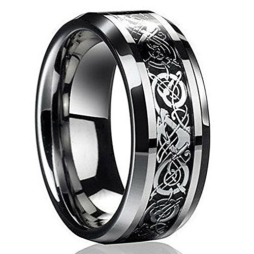 

New Silver Celtic Dragon Titanium Stainless Steel Men's Wedding Band Rings EW sakcharn