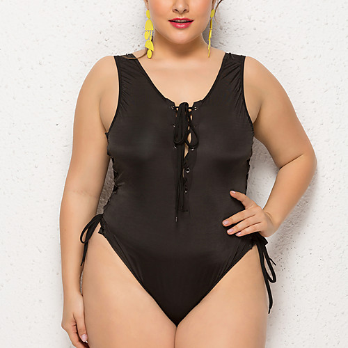 

Women's One Piece Swimsuit Black Swimwear Strap Bathing Suits
