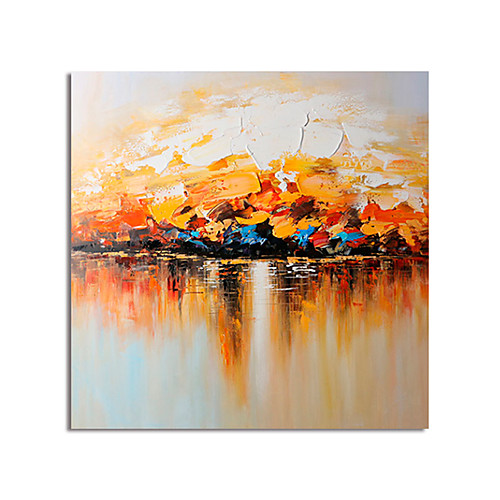 

Oil Painting Hand Painted Square Abstract Modern Stretched Canvas