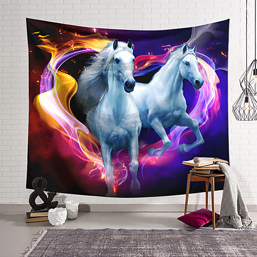 

Wall Tapestry Art Decor Blanket Curtain Hanging Home Bedroom Living Room Colourful Polyester Horse