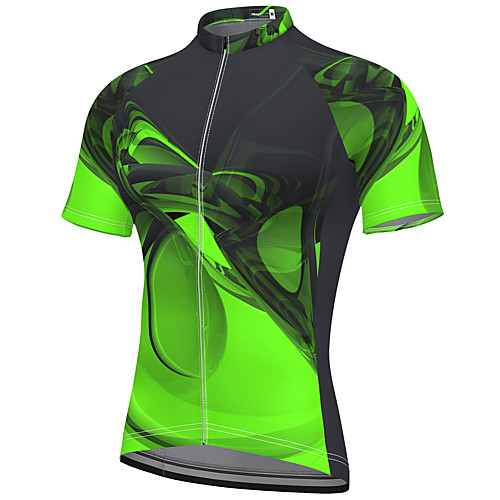 

21Grams Men's Short Sleeve Cycling Jersey Spandex Green Bike Top Mountain Bike MTB Road Bike Cycling Breathable Quick Dry Sports Clothing Apparel / Athleisure