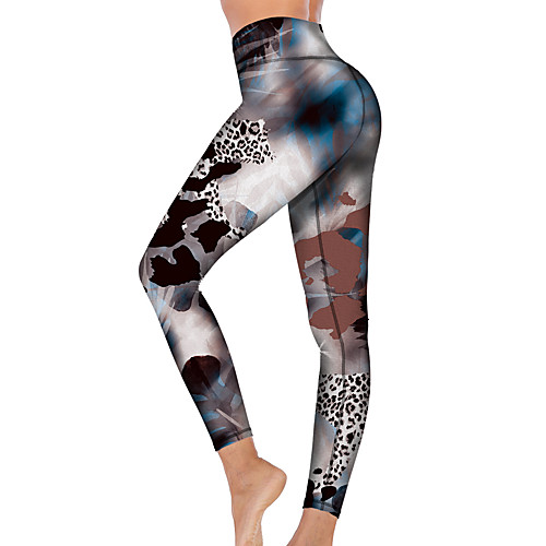 

21Grams Women's High Waist Yoga Pants Cropped Leggings Tummy Control Butt Lift Breathable Black Fitness Gym Workout Running Sports Activewear High Elasticity