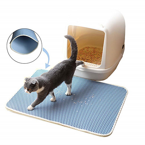 

Cat Cat Litter Mat Kitty Litter Trapping Mat EVA Cat Scooper Cat Clean Supply Easy to Clean Double Layer Mats Pet Grooming Supplies Black Yellow Red Blue Pink Beige Dark Blue Gray Coffee Light Blue