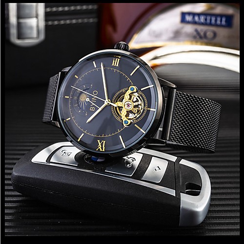 

Men's Mechanical Watch Analog Automatic self-winding Stylish Hollow Engraving Noctilucent / One Year / Titanium Alloy