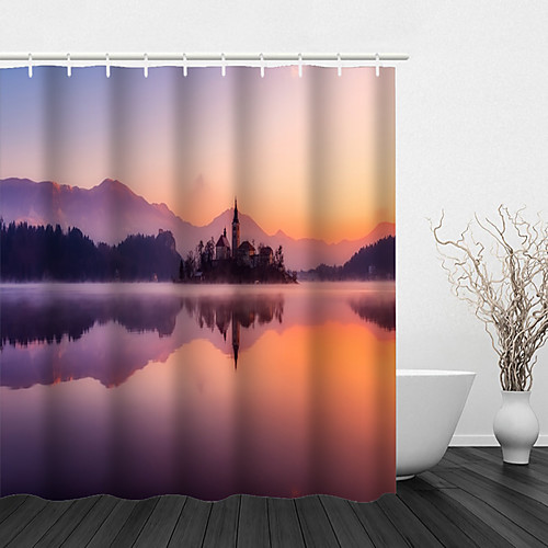 

Bathroom Shower Curtains & Hooks Casual Polyester Waterproof